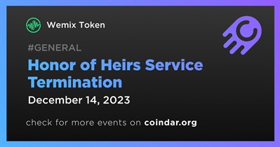 Wemix Token to Cease Honor of Heirs Service on December 14th