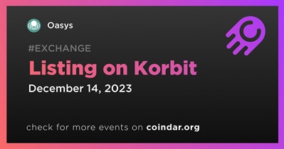 Oasys to Be Listed on Korbit on December 14th