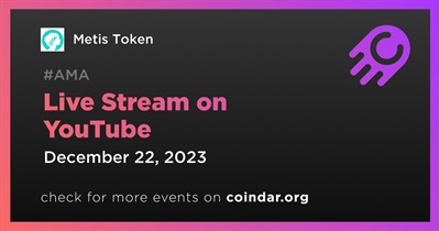 Metis Token to Hold Live Stream on YouTube on December 22nd
