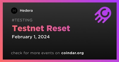 Hedera to Conduct Testnet Reset on February 1st