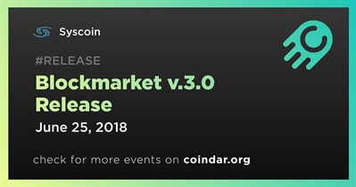 Lanzamiento de Blockmarket v.3.0
