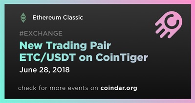 New Trading Pair ETC/USDT on CoinTiger