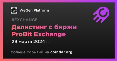 ProBit Exchange проведет делистинг WeGen Platform 29 марта