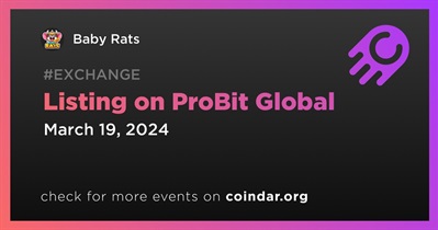 Baby Rats to Be Listed on ProBit Global on March 19th