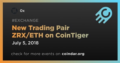 New Trading Pair ZRX/ETH on CoinTiger