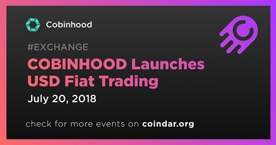 COBINHOOD USD Fiat Ticaretini Başlattı
