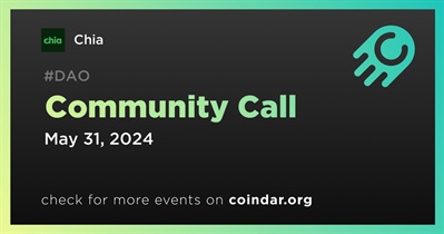 Chia to Host Community Call on May 31st