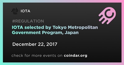IOTA selected by Tokyo Metropolitan Government Program, Japan