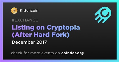 Listing on Cryptopia (After Hard Fork)