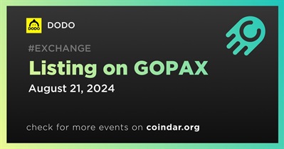 DODO to Be Listed on GOPAX on August 21st