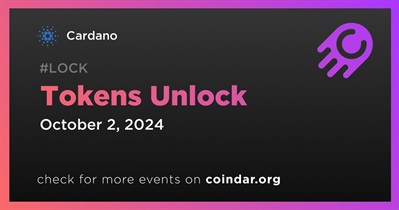 0.05% of ADA Tokens Will Be Unlocked on October 2nd