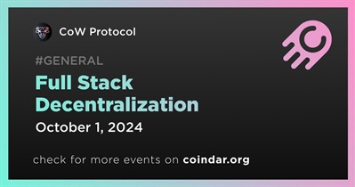 CoW Protocol to Pass Full Stack Decentralization