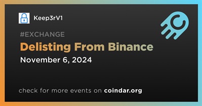 Keep3rV1 to Be Delisted From Binance on November 6th