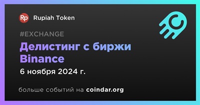 Binance проведет делистинг Rupiah Token 6 ноября