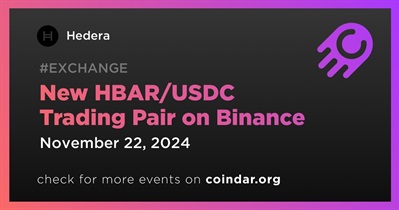 Binance to Add New HBAR/USDC Trading Pair on November 22nd