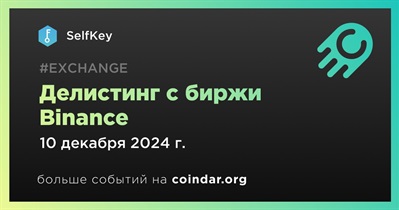 Binance проведет делистинг SelfKey 10 декабря