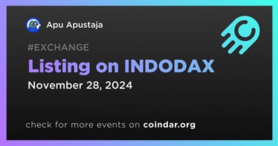 Apu Apustaja to Be Listed on INDODAX on November 28th