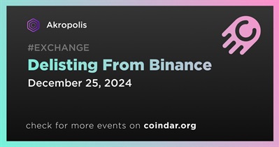 Akropolis to Be Delisted From Binance on December 25th