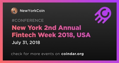 2018 年纽约第二届年度金融科技周，美国