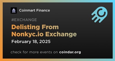 Coinmart Finance to Be Delisted From Nonkyc.io Exchange on February 18th