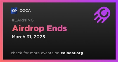 COCA to Finalize Airdrop on March 31st