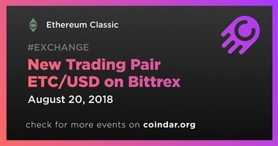 New Trading Pair ETC/USD on Bittrex