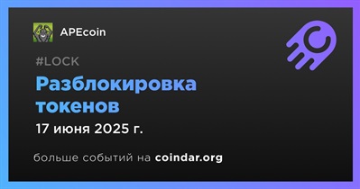 1,95% токенов APE будет разблокировано 17 июня