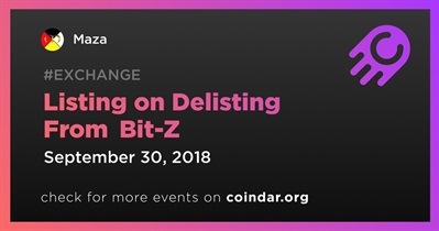 Listing on Delisting From Bit-Z
