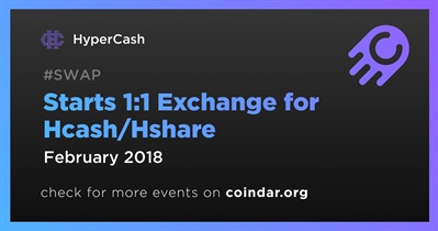 Starts 1:1 Exchange for Hcash/Hshare