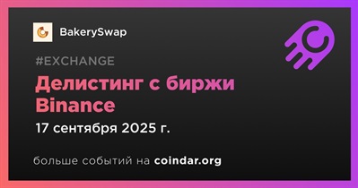 Binance проведет делистинг BakerySwap 17 сентября