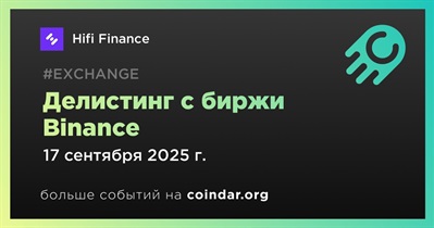 Binance проведет делистинг Hifi Finance 17 сентября