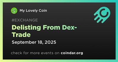 My Lovely Coin to Be Delisted From Dex-Trade on September 18th