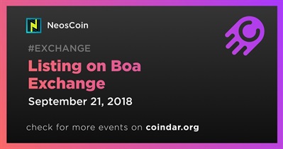 Boa Exchange पर लिस्टिंग