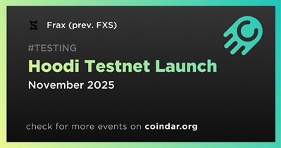 Frax to Launch Hoodi Testnet in November