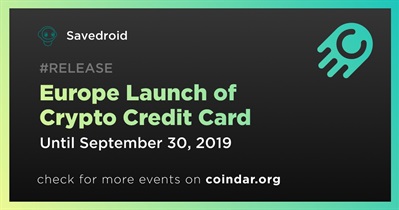 Europe Launch of Crypto Credit Card