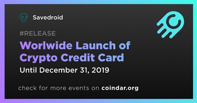 Worlwide Launch of Crypto Credit Card