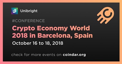 스페인 바르셀로나에서 열리는 Crypto Economy World 2018
