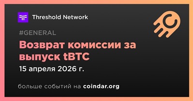 Threshold Network возобновит комиссию за выпуск tBTC 15 апреля