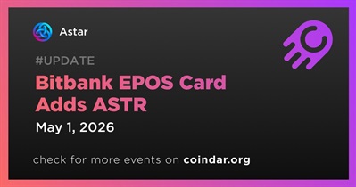 Astar Becomes Supported Cashback Option on EPOS Card for Bitbank Users