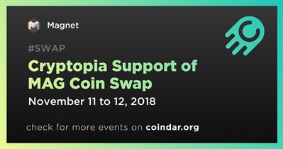 MAG Coin Swap için Cryptopia Desteği