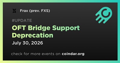 Frax Finance to Deprecate OFT Bridge Support on July 30th