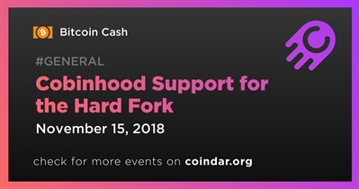 Cobinhood Support for the Hard Fork