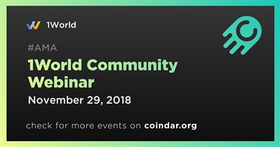 1World Community Webinar