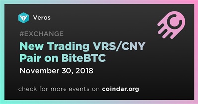 New Trading VRS/CNY Pair on BiteBTC