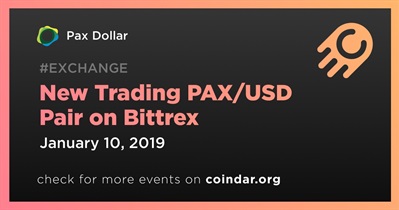 New Trading PAX/USD Pair on Bittrex