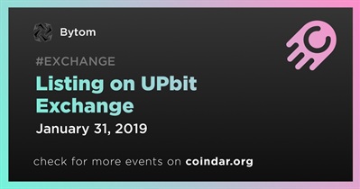 Lên danh sách tại UPbit Exchange