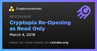 Cryptopia Re-Opening as Read Only