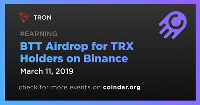 BTT Airdrop for TRX Holders on Binance