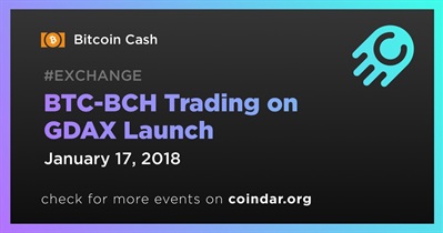 BTC-BCH Trading on GDAX Launch