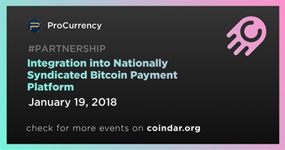 Nationally Syndicated Bitcoin 지불 플랫폼에 통합